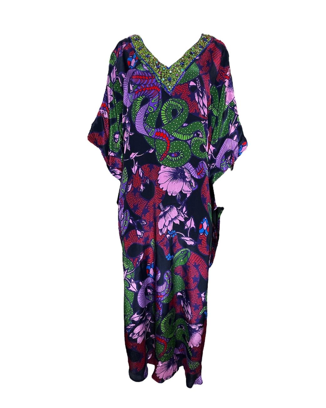 Any Old Iron Blue Beaded Neckline Pretty Snakes Dress