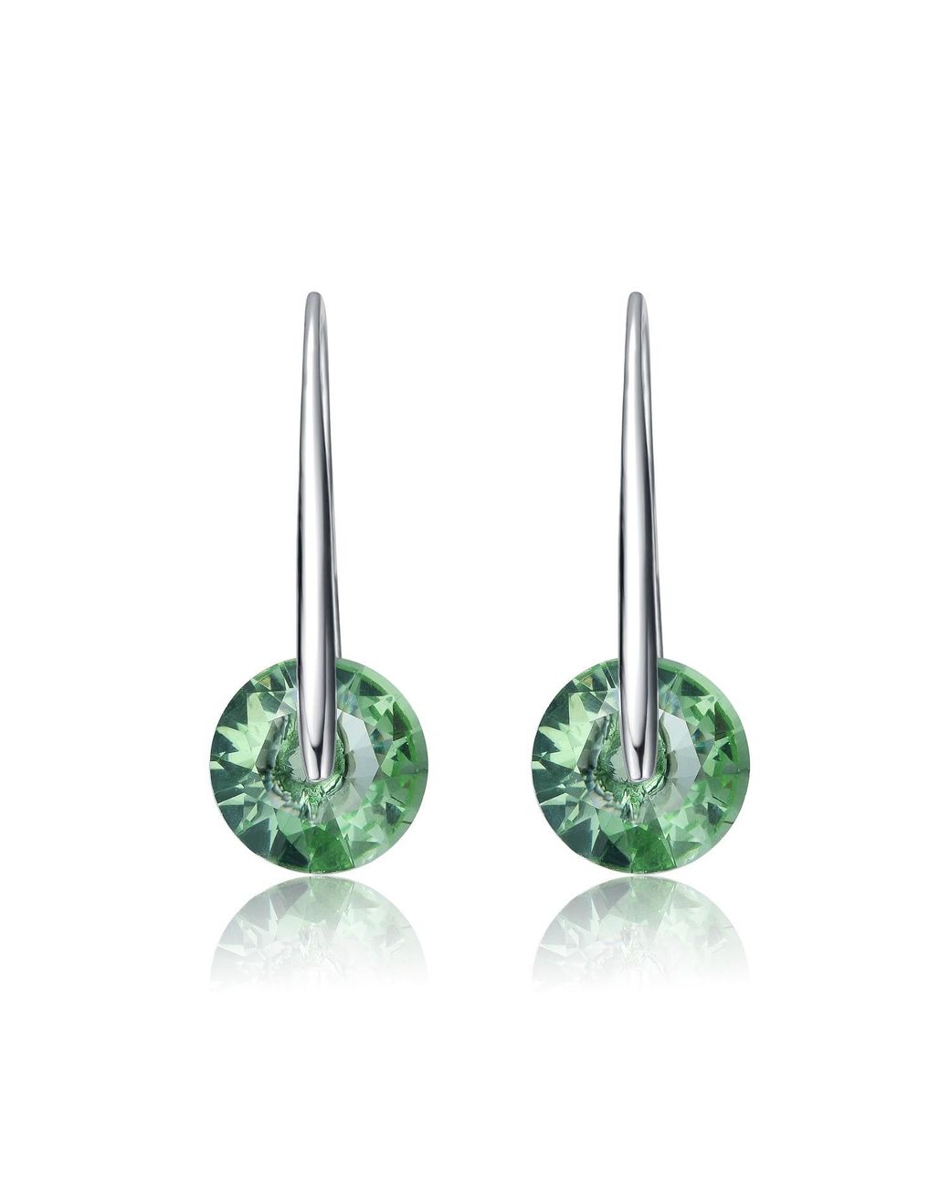 Genevive Jewelry Green Rachel Glauber Elegant Plated With Round Mint Cubic Zirconia Hook Earrings