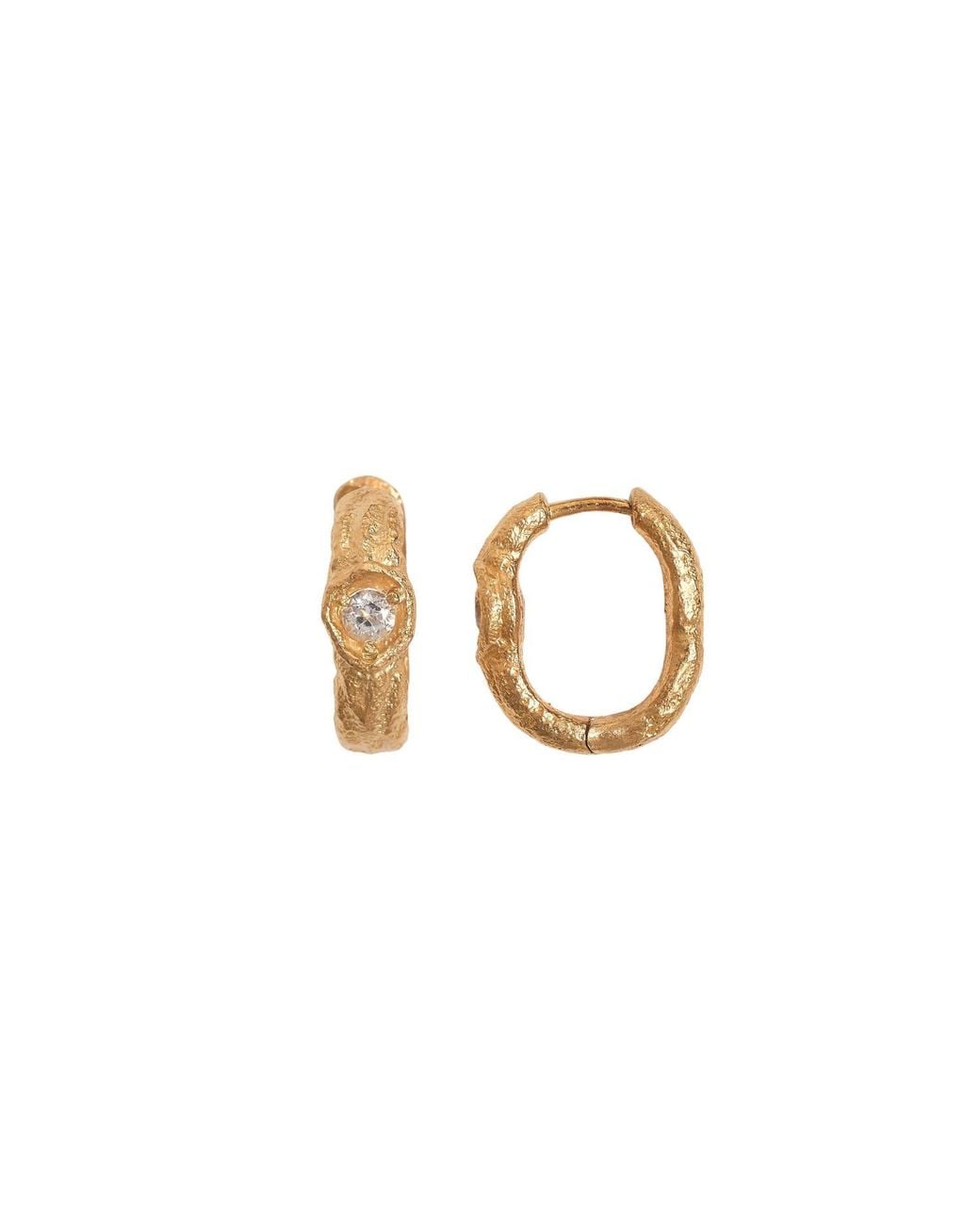 Claire Hill Designs Metallic Topaz Branch Hoop Earrings