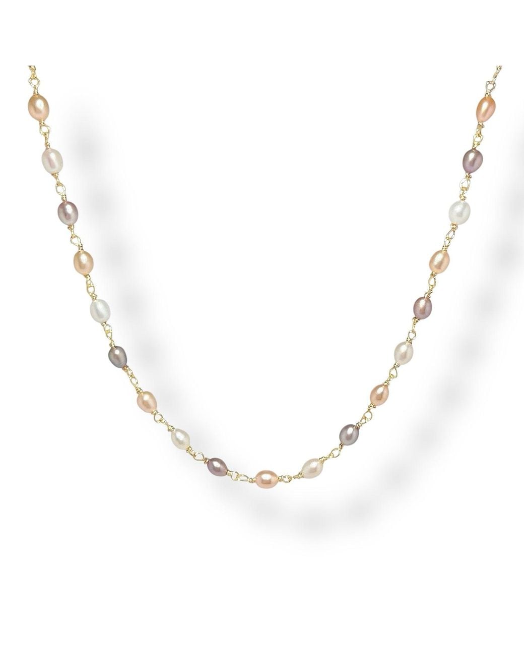 Ninemoo Metallic Seed Pearl Necklace