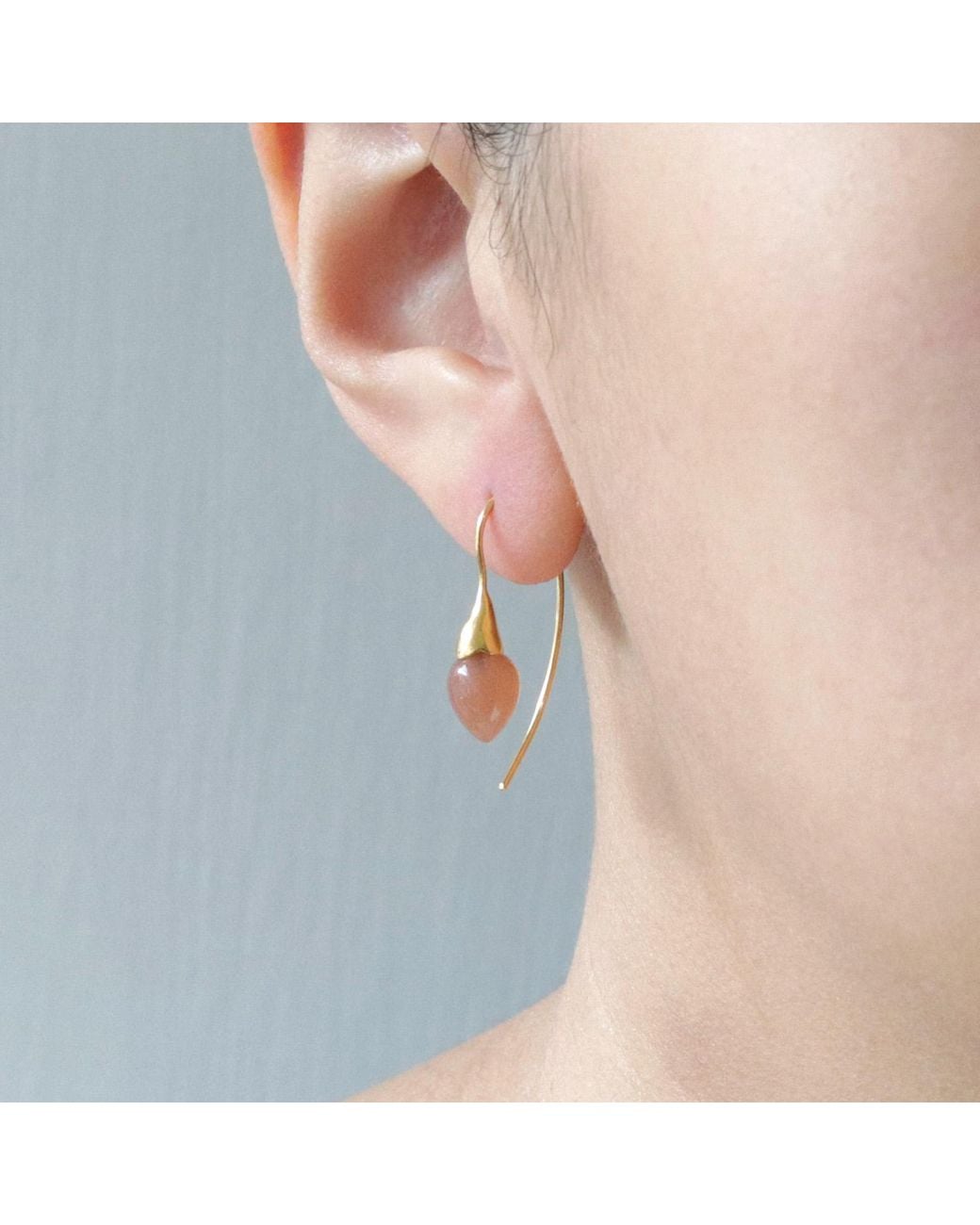 MOUNIR LONDON Metallic Moonstone Acorn Earrings