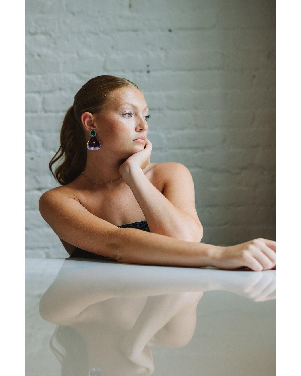 The Pink Reef Pink Emerald Light Pansy Earring