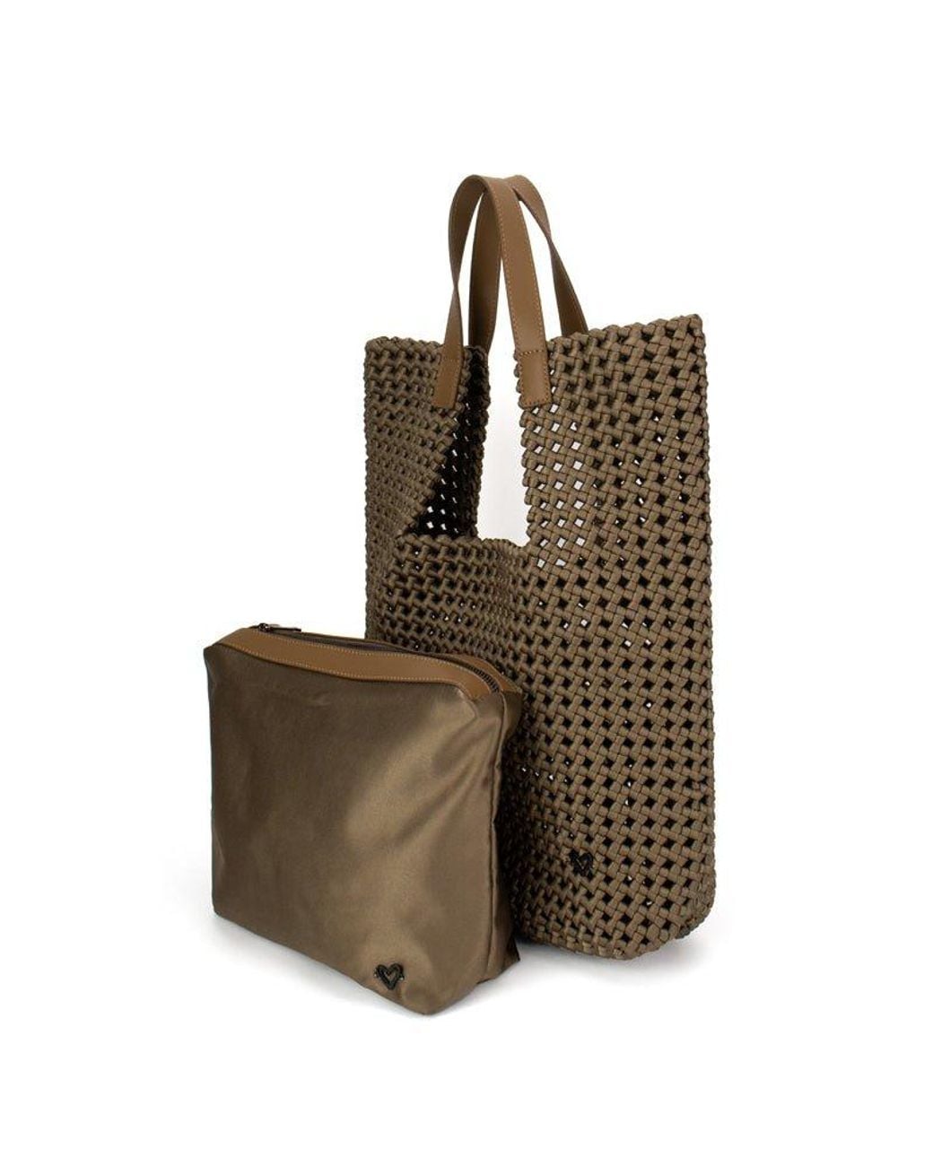 Prenelove Brown Eston Woven Hand-Knotted Tote
