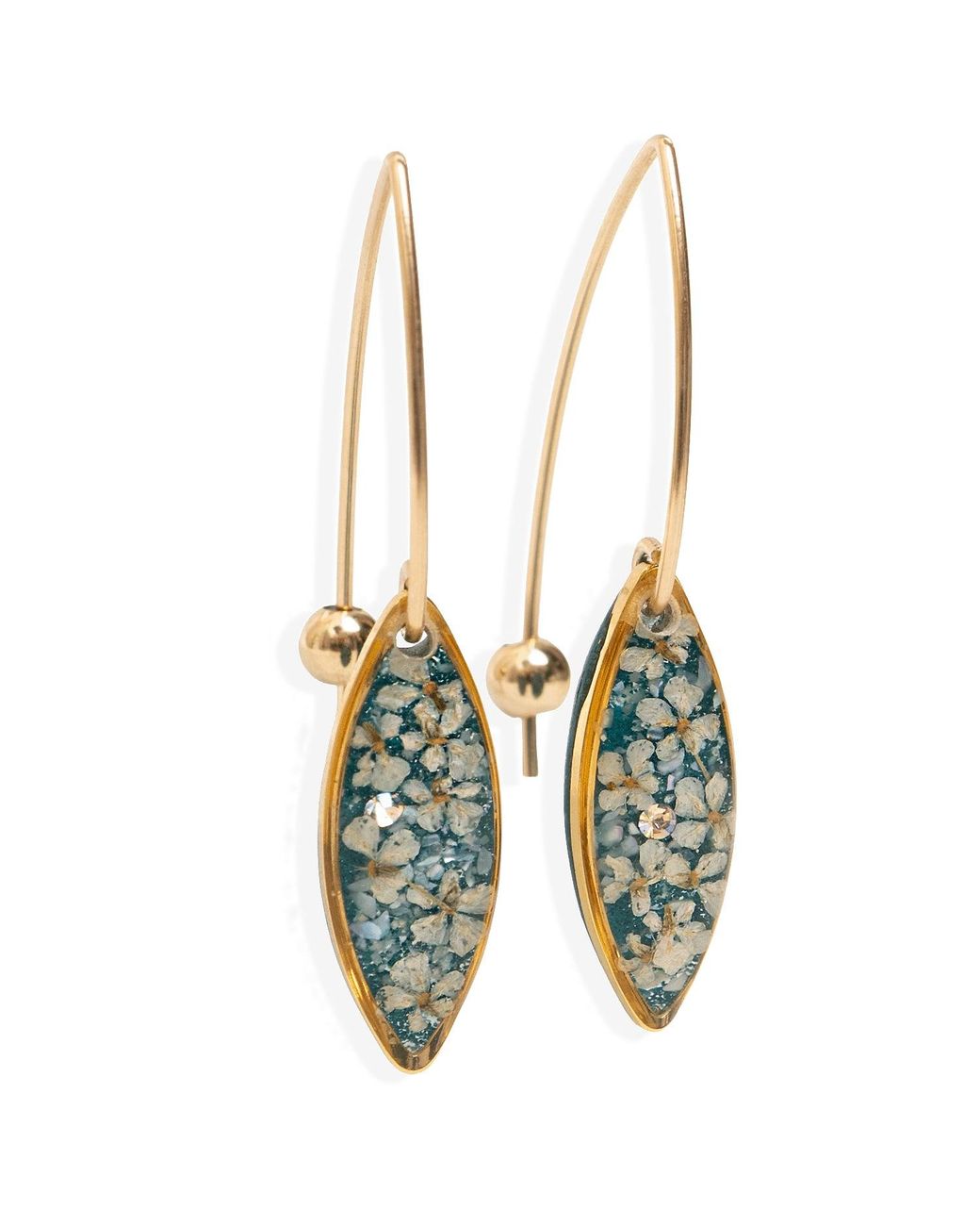 Kate Koel Blue Flower Dangle Earrings