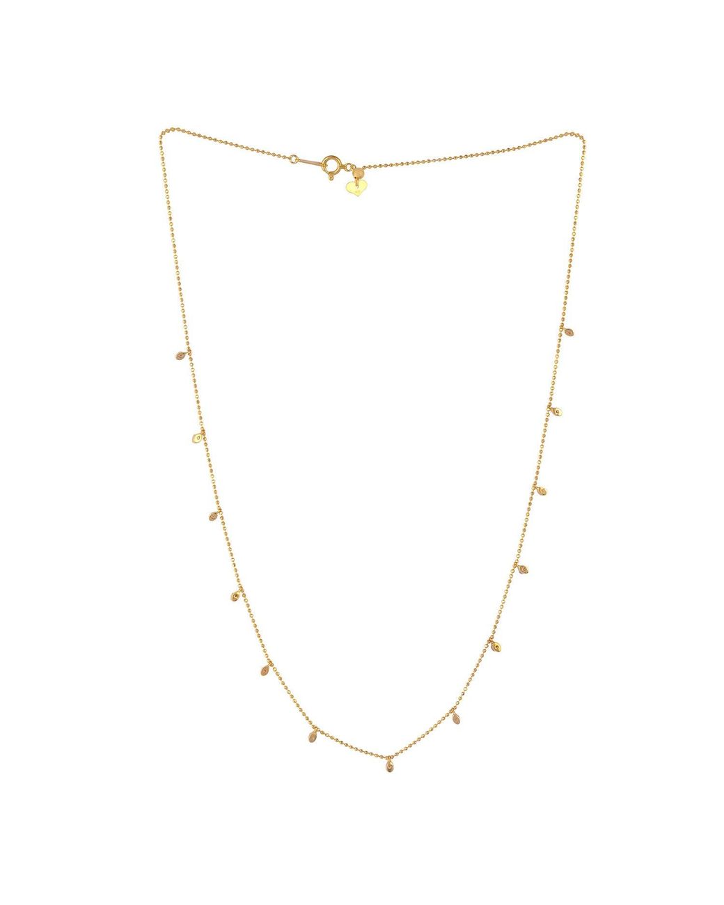 Artisan Metallic 18k Yellow Gold Diamond Necklace Handmade Jewelry