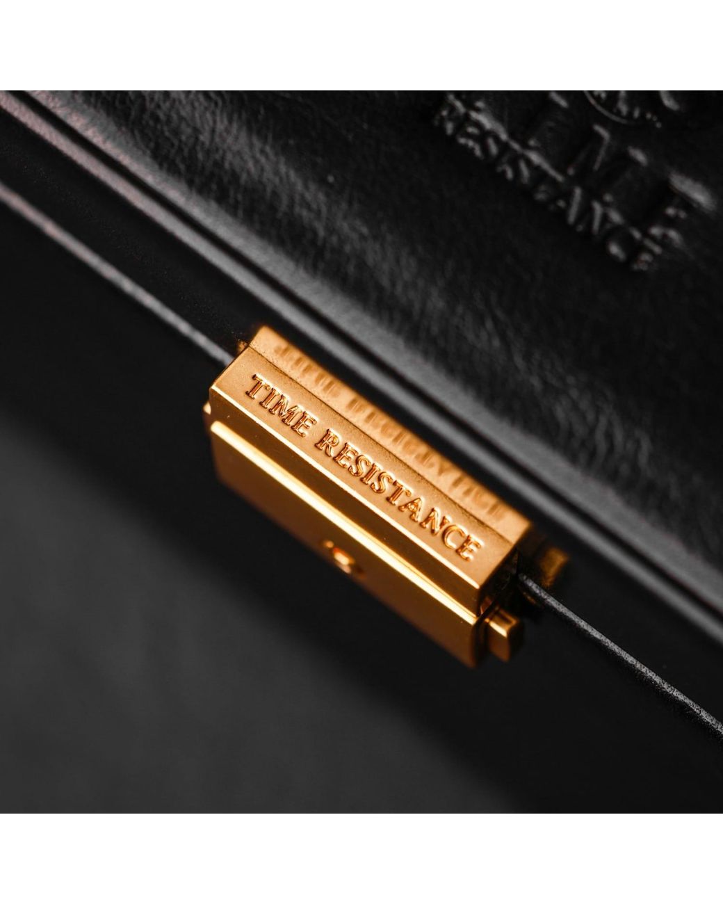 Time Resistance Black Leather Jewelry Box For