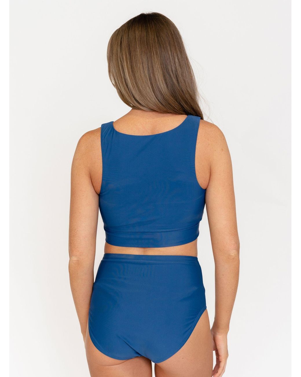 Lime Ricki Swimwear Blue High-Waist Bottom