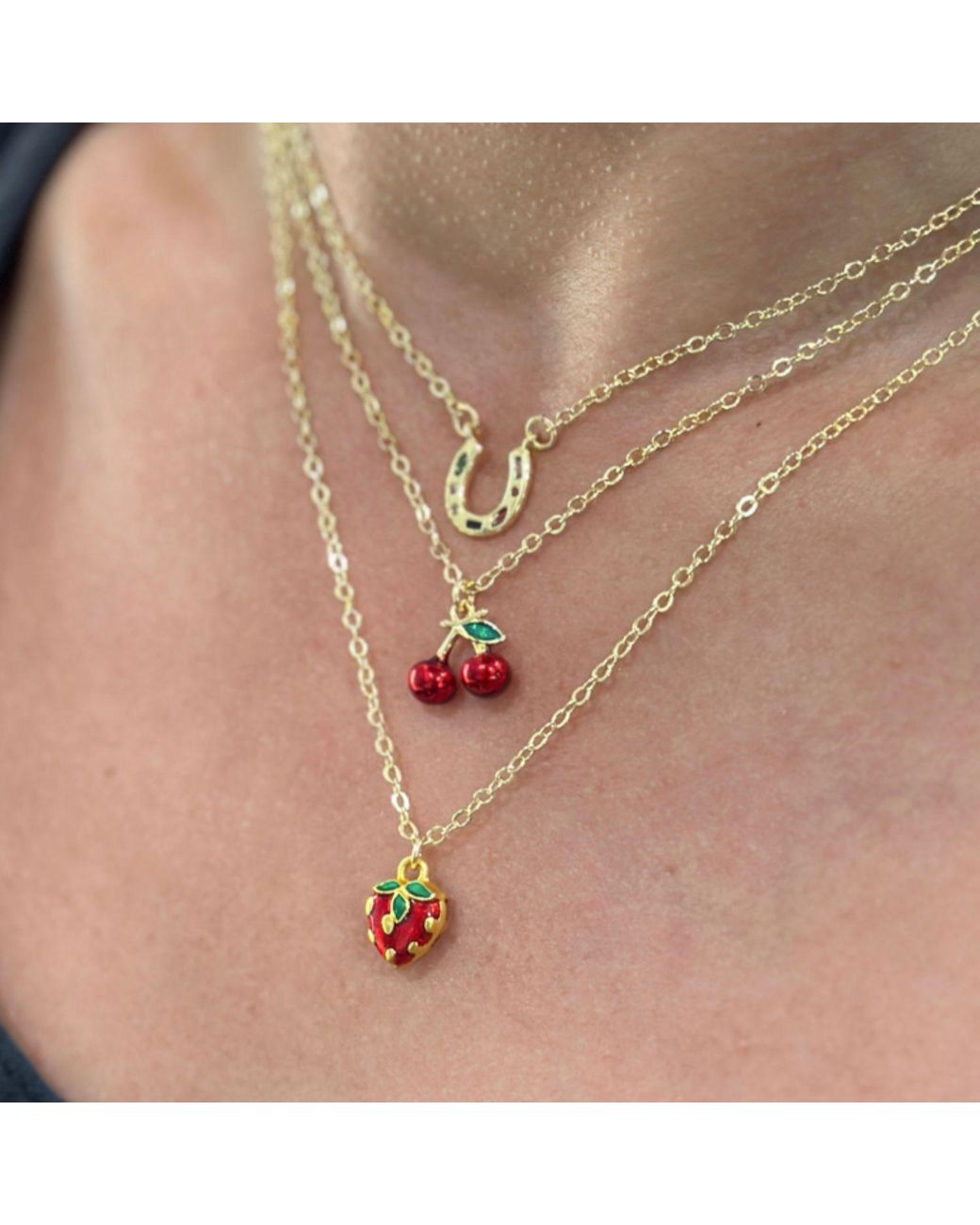 Rachel Nathan Metallic Strawberry Fields Necklace