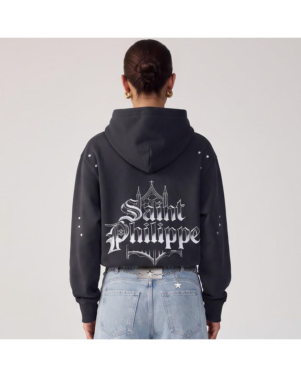 Freak Vault Blue Neutrals Saint Philippe Cathedral Noir Hoodie for men