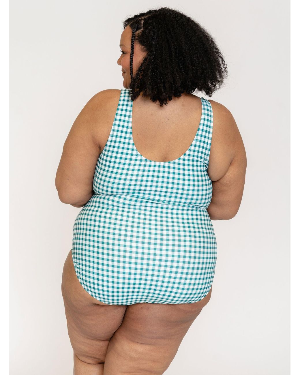 Lime Ricki Swimwear Blue Juniper Gingham Knotted One-Piece