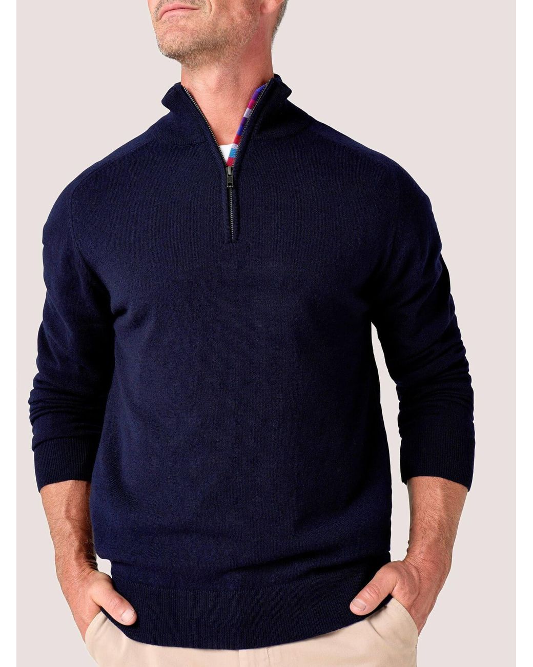 Koy Clothing Blue Dark Quarter Zip for men