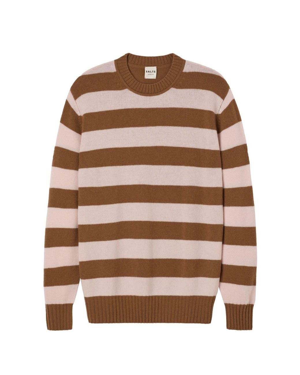 Salts Cashmere Brown Lofty Knit Crew Neck Sweater