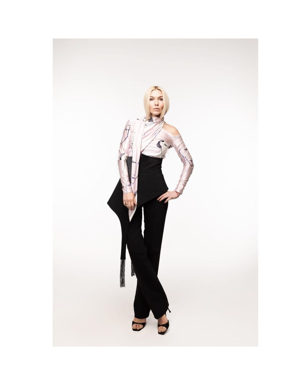 Julia Allert Black Full-Length Tailored Straight Leg Pants With Back Zipper