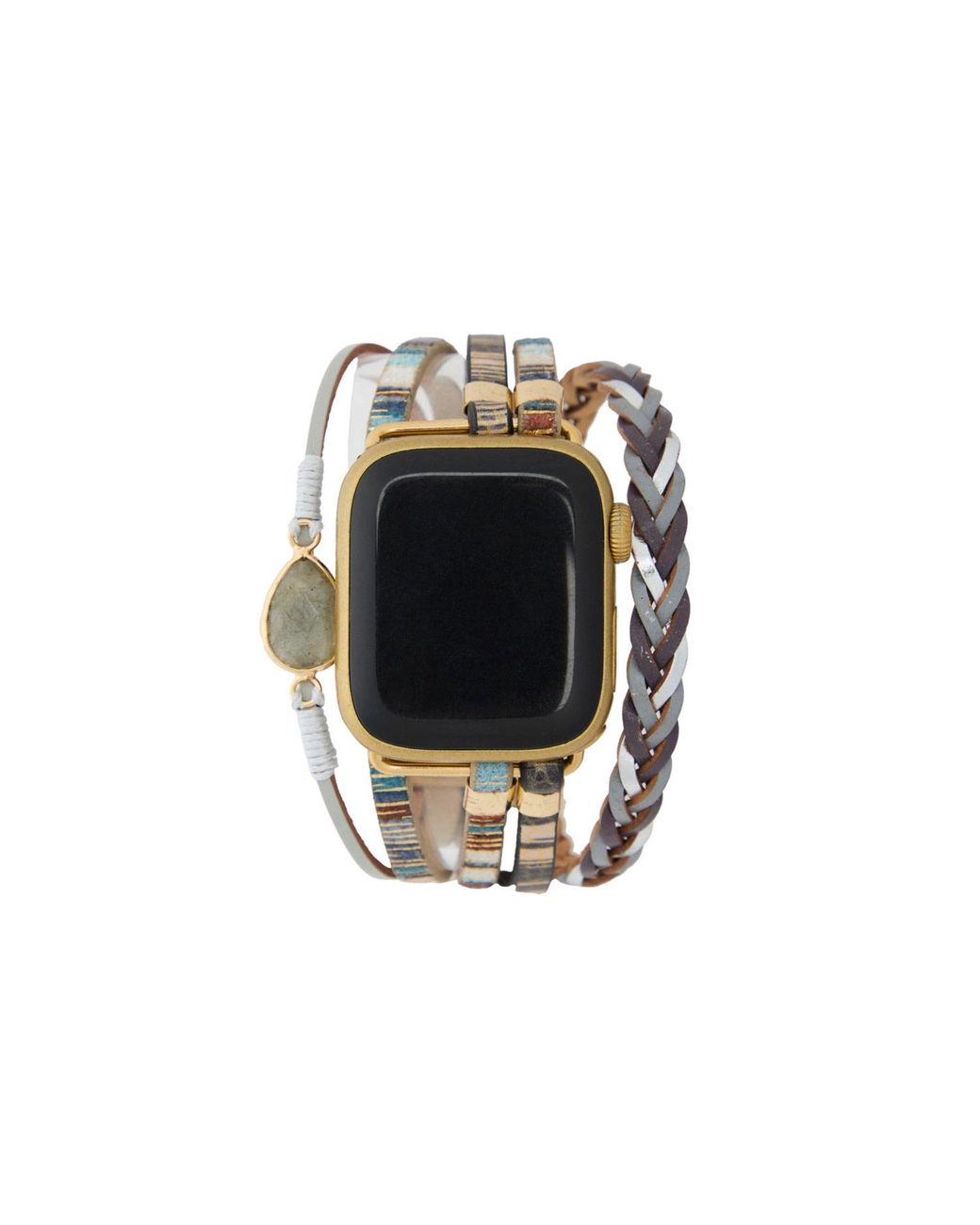 Saachi Black Leather Apple Watch Band