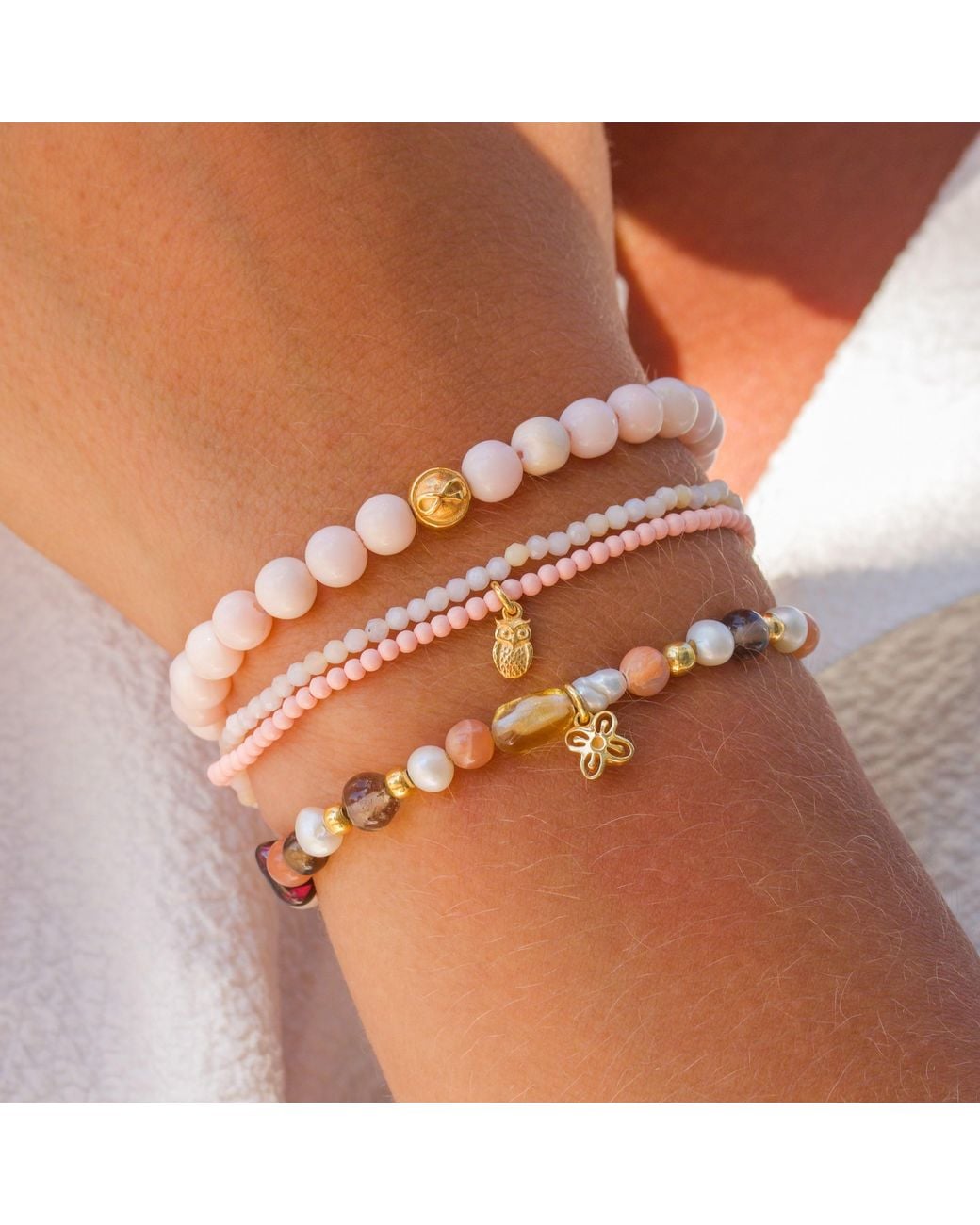 With Love Darling Metallic Opal Wisdom Wrap Pearl Bracelet
