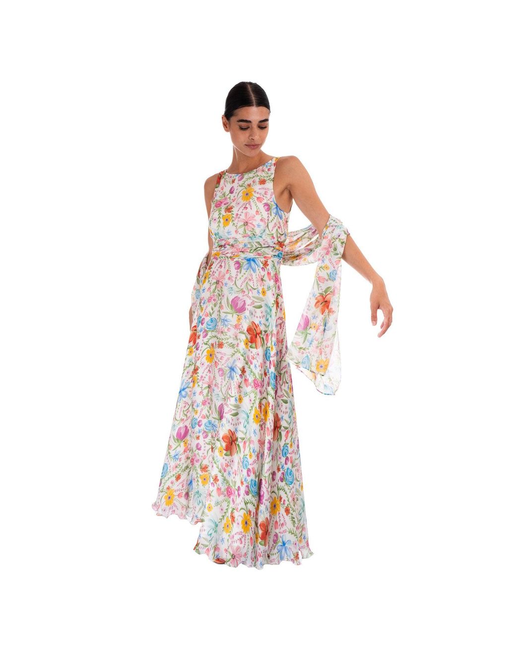 Sofia Tsereteli White Watercolour Garden Gown
