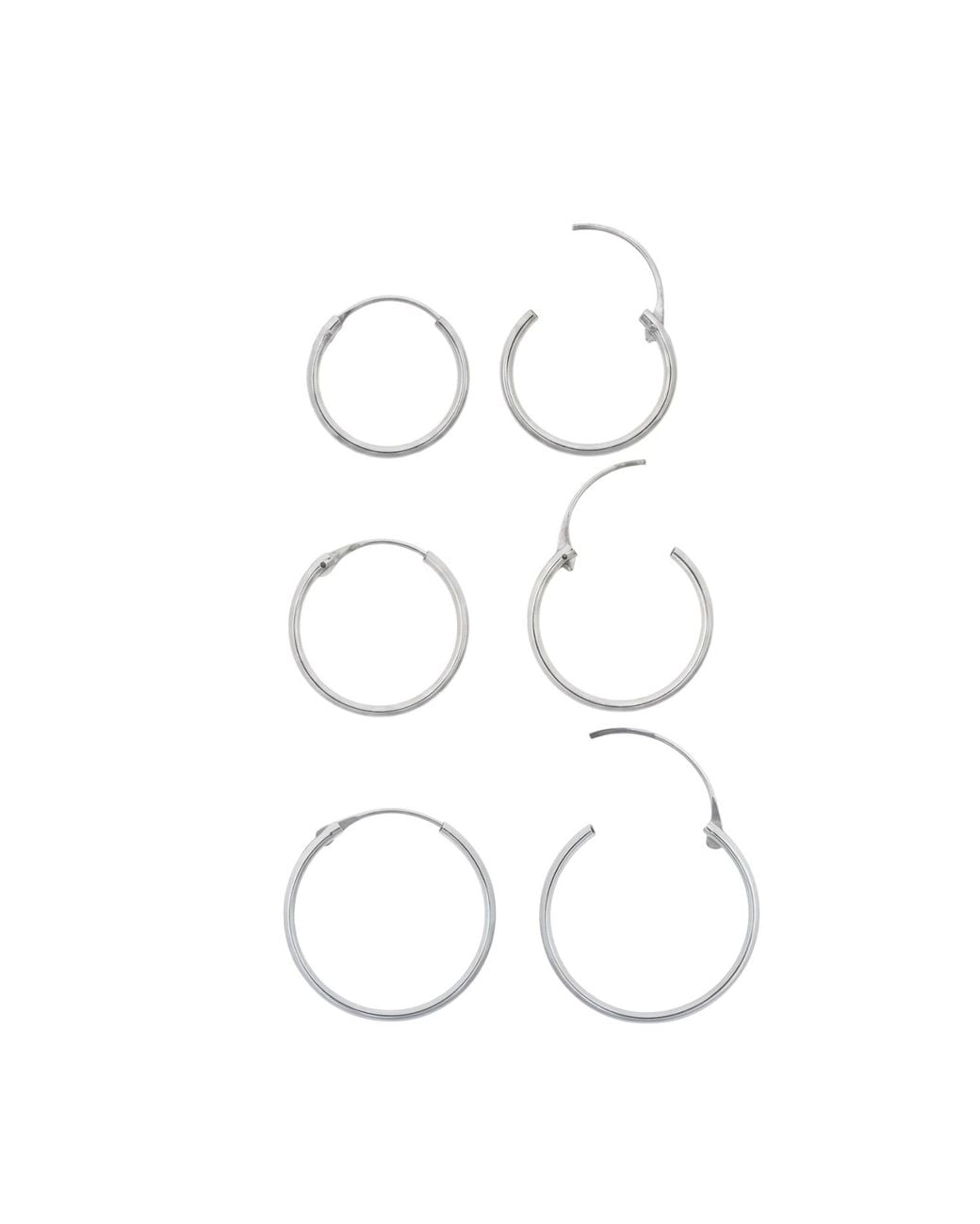Spero London White Sterling Essential Hoop Earrings Set