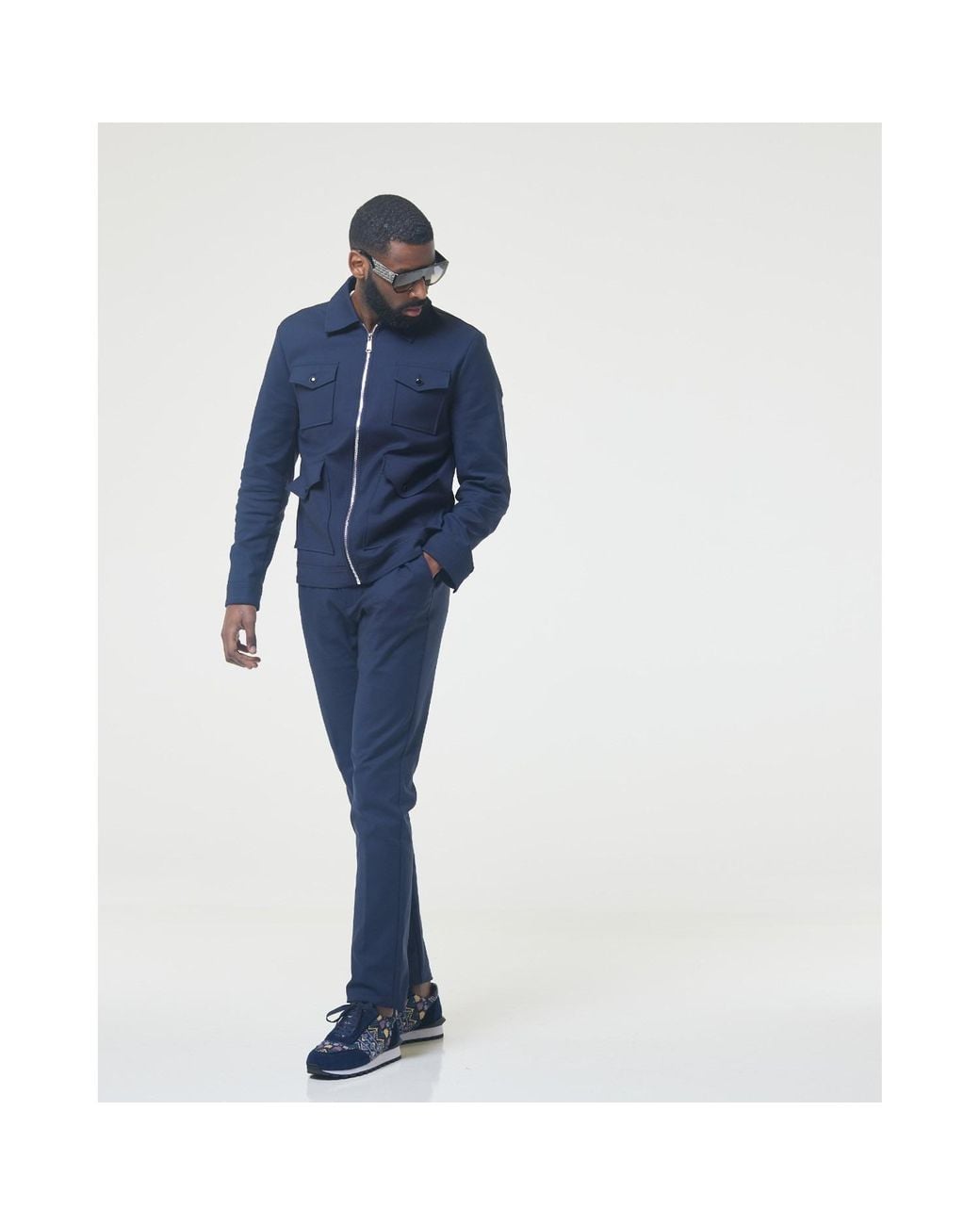 DAVID WEJ Blue Ashford Trucker Set for men