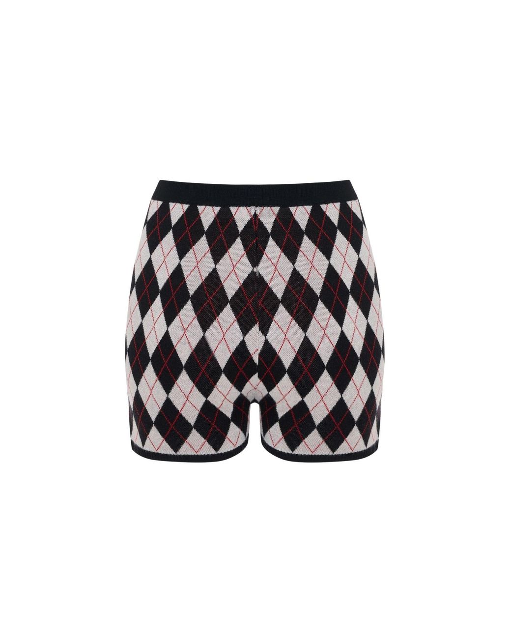 Pcfg Black Daydreamers Argyle Knit Mini Short