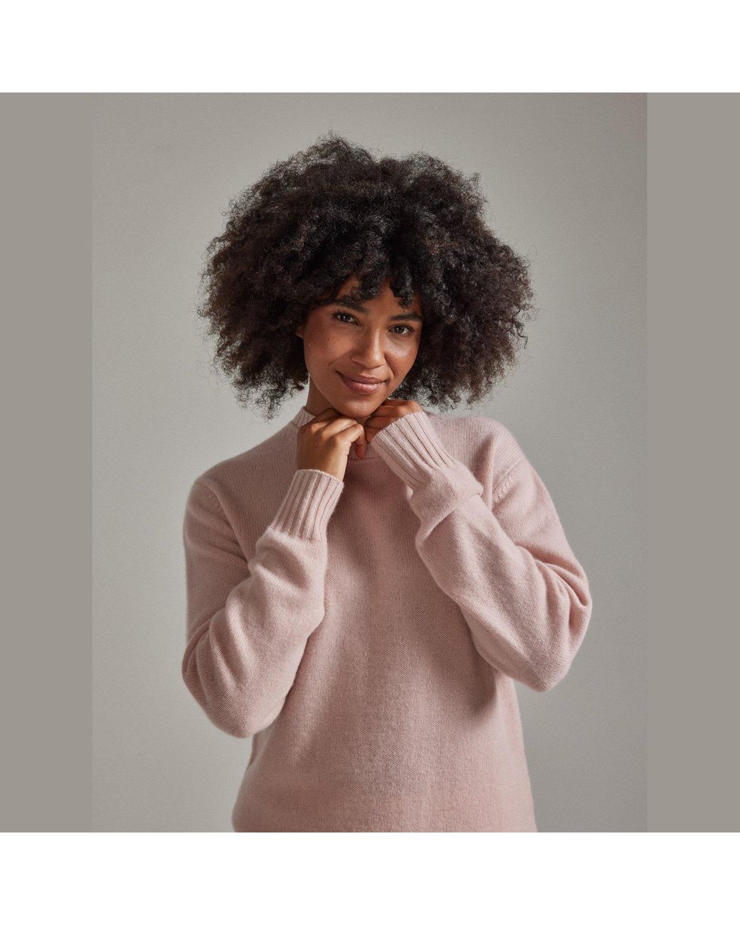 Salts Cashmere Pink Lofty Knit Crew Neck Sweater