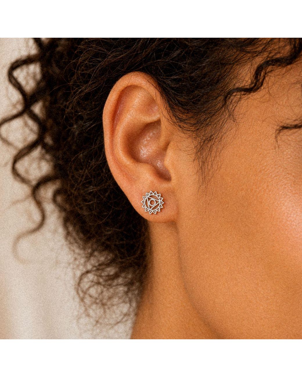 The Jewellery Store London White Throat/Vishuddha Chakra Stud Earrings