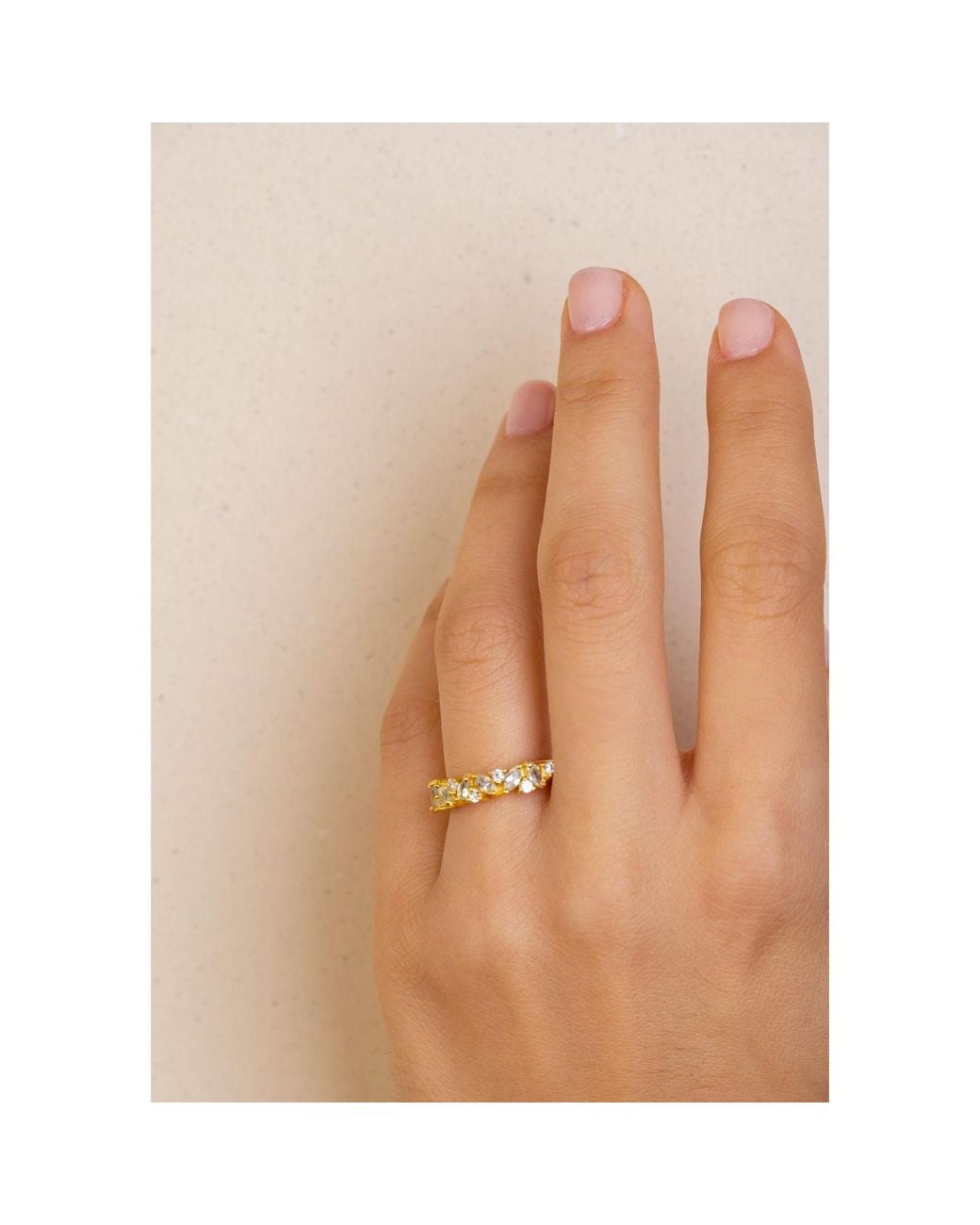 Lavani Jewels Metallic Birthstone Ring April Goldplated & Topaz