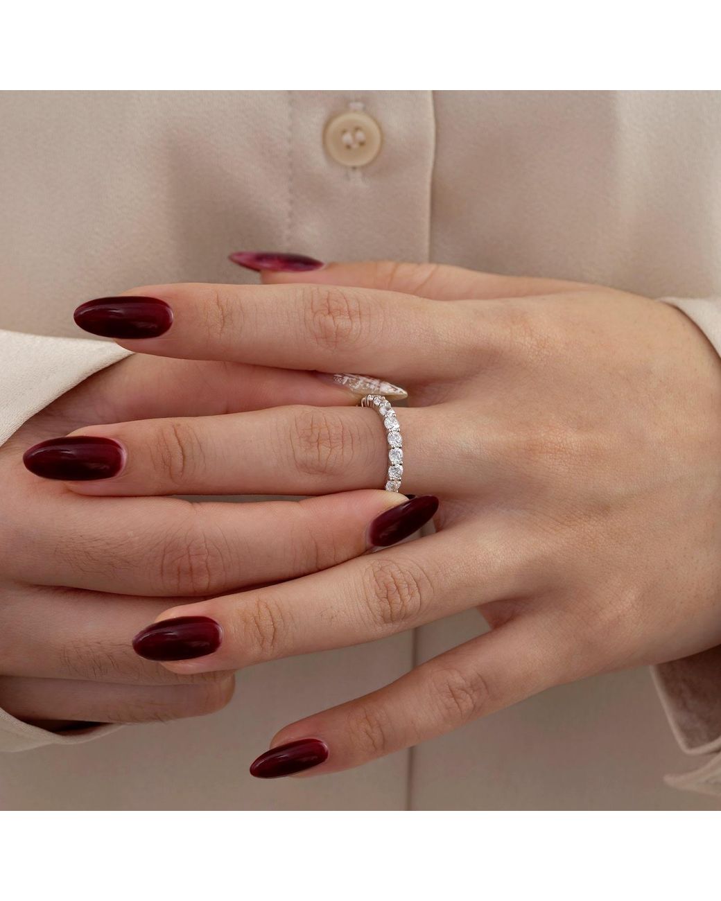 Diamonbliss Metallic Two And Half Carats Round Eternity Ring