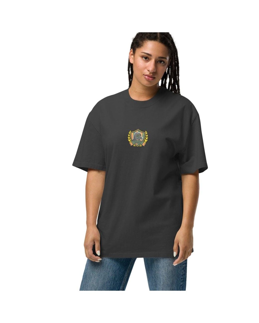 Anchor and Crew Black Faded C. F. Cocodrilo El Clasico Football Cotton Oversized T-Shirt