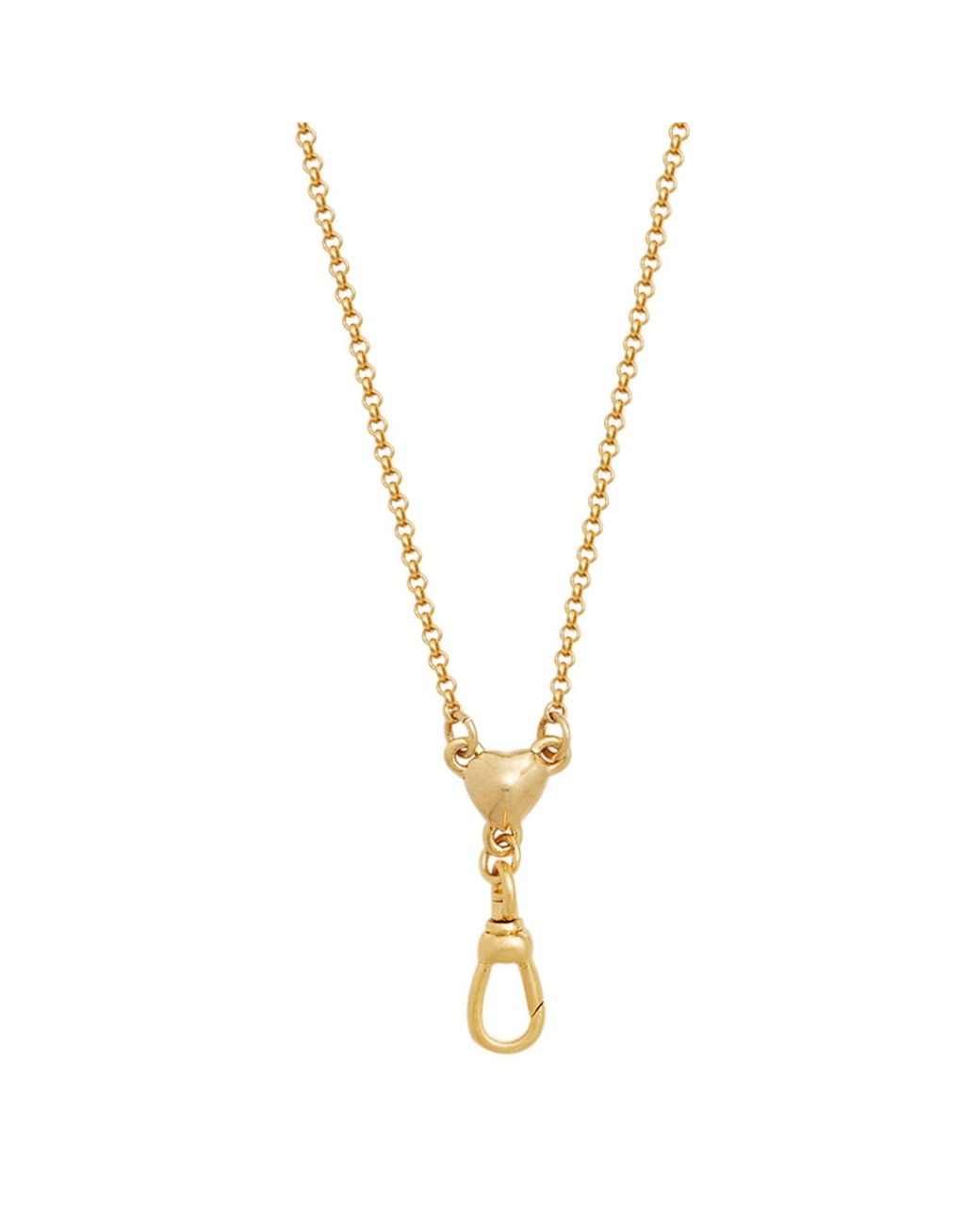 Fable England Metallic Love Heart Clasp Chain Necklace & Dove Heart Huggie Earrings Set