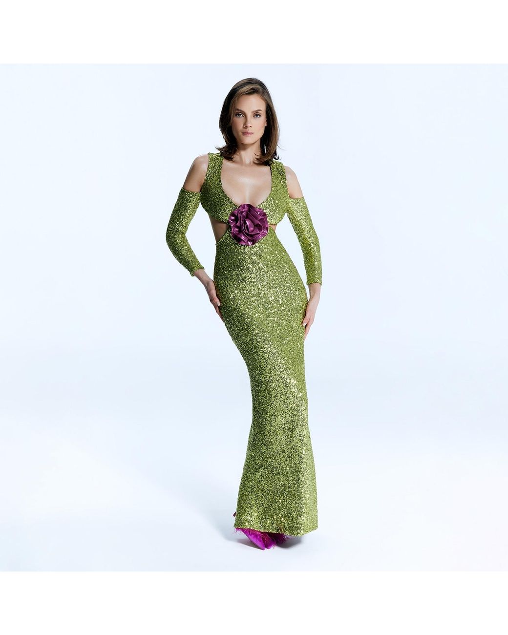 Nur Karaata Green Biltmore Dress