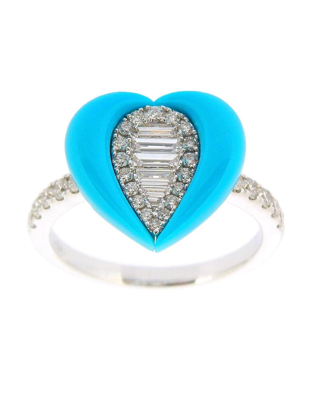 Artisan Blue 18K Diamond & Heart Ring