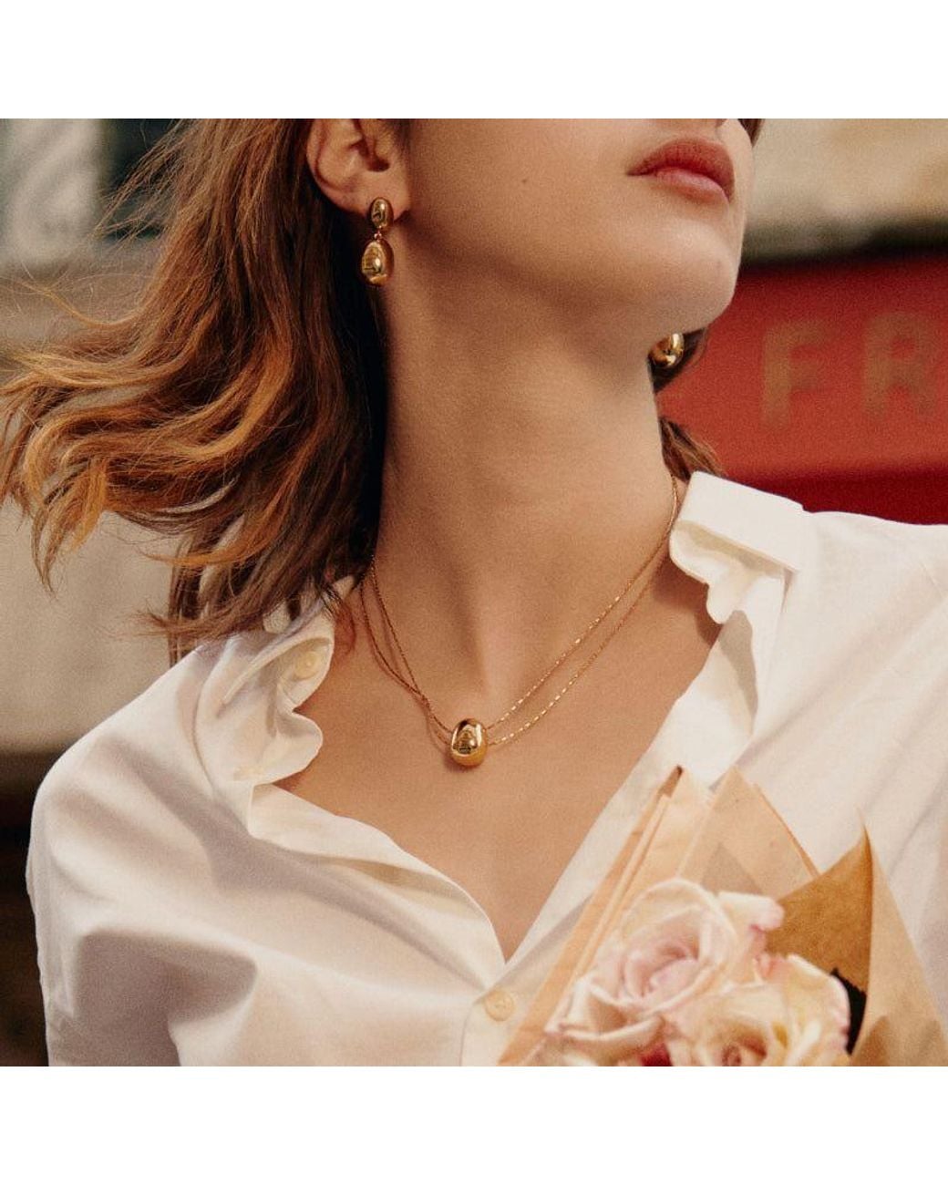 Lagomist Metallic Coffee Bean Necklace