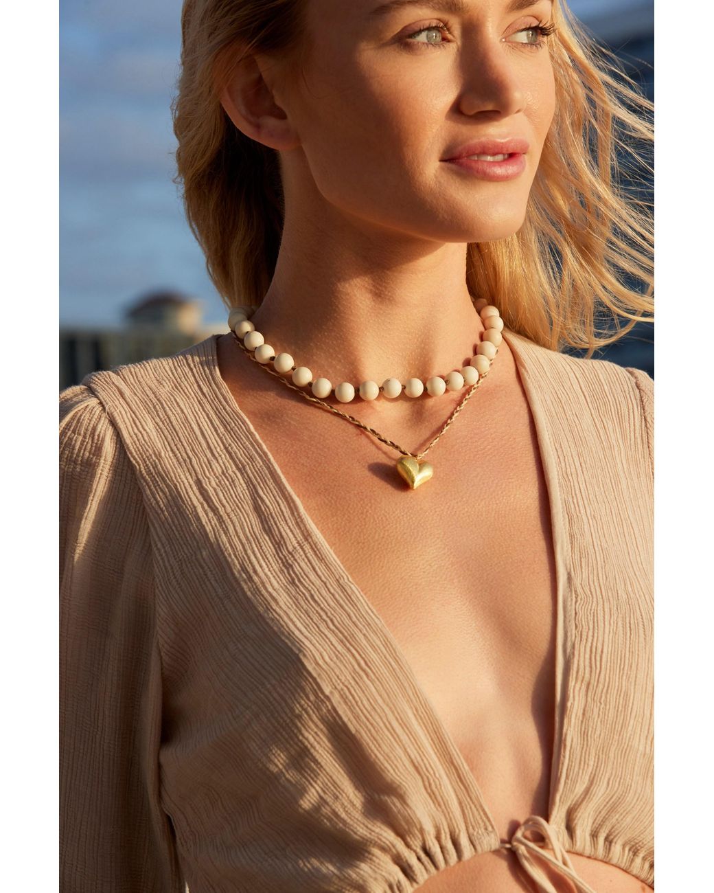 Adriana Pappas Designs Metallic Heart Of Necklace