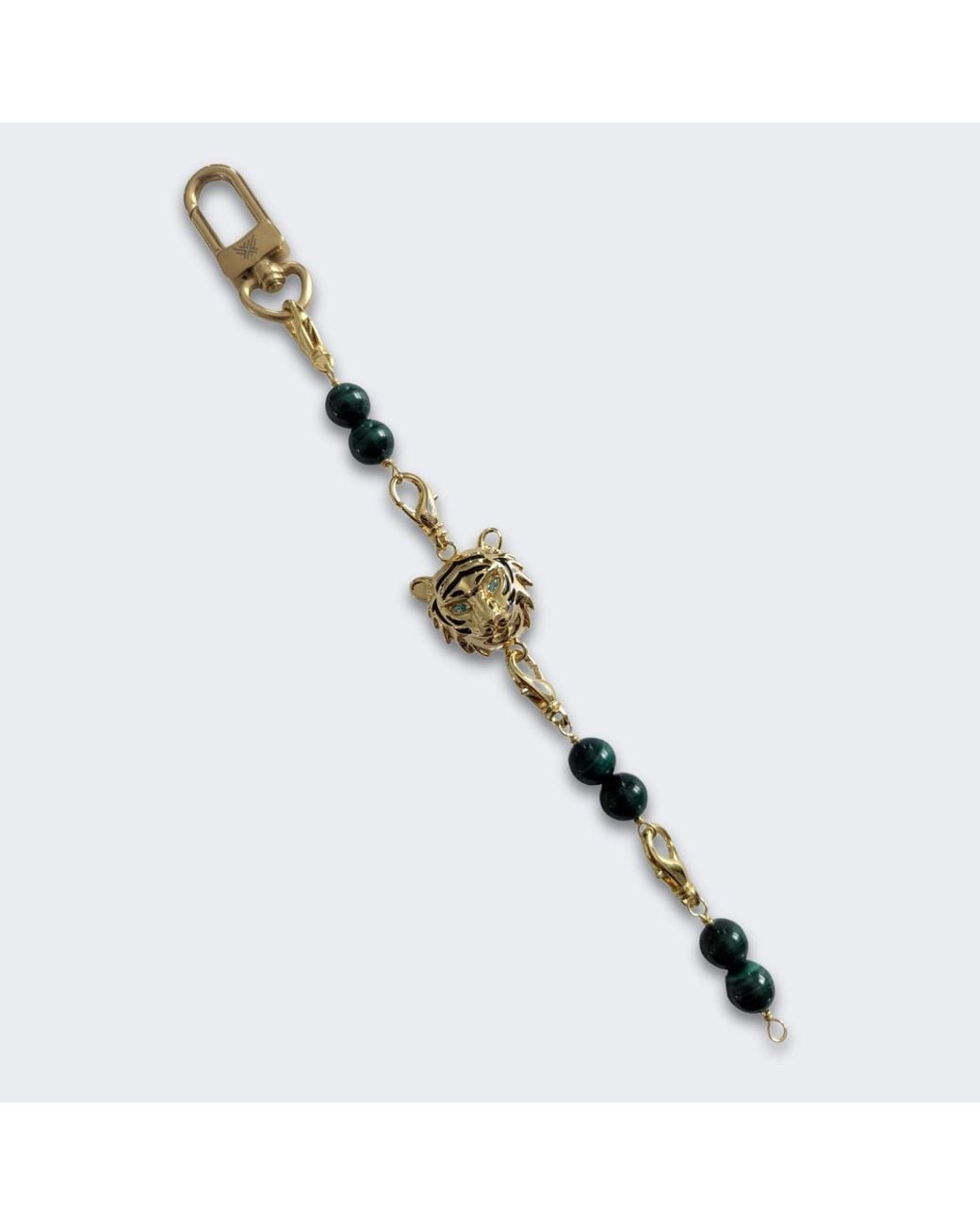 Frenvyrn Metallic Tiger Convertible Malachite Bracelet Bag Charm Medium