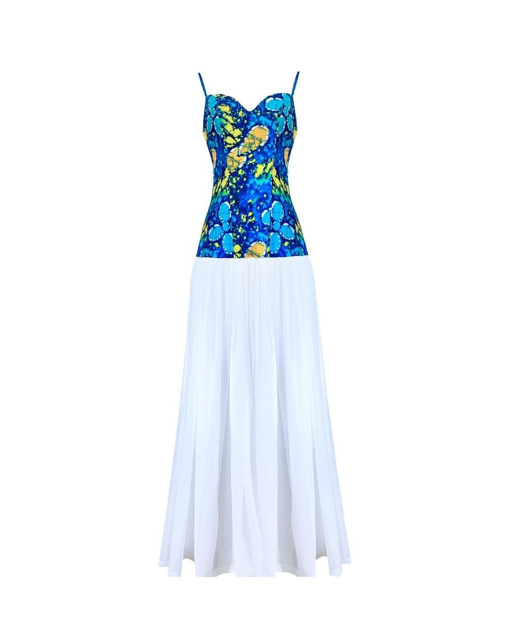 Chuks Collins Blue Ajah Resort Collection: Shoulder Strap Long Dress – Adesewa Bloom
