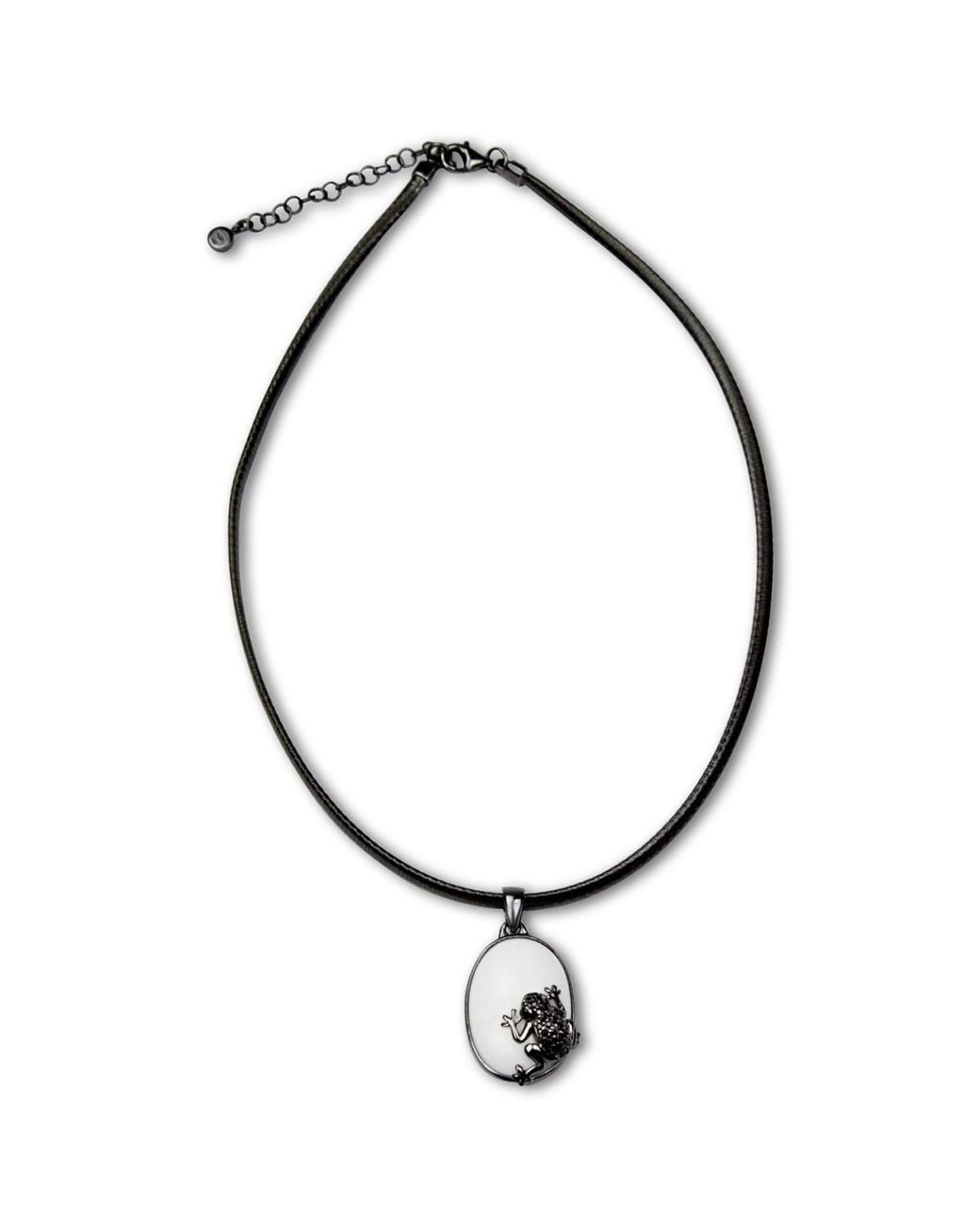 Bellus Domina Metallic Sterling And Frog Necklace