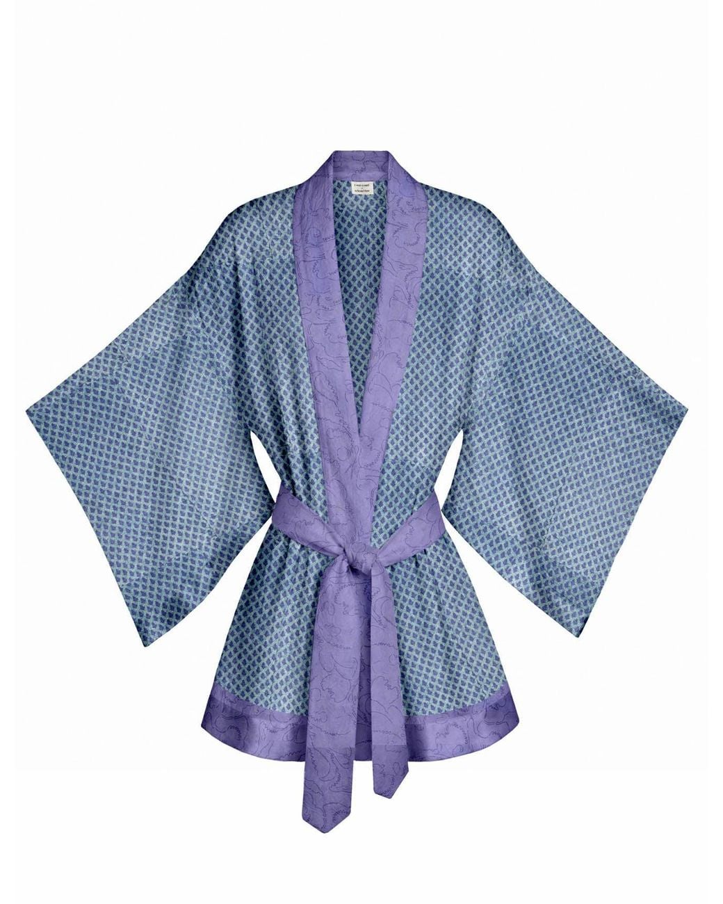 Artemis Muse Blue One Of A Kind Recyled Sari Kimono Unique Twenty Three