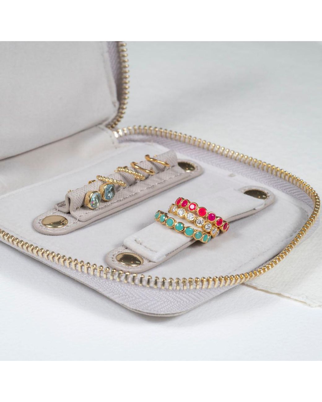 Auree Jewellery Gray Paxos Taupe Jewellery Case