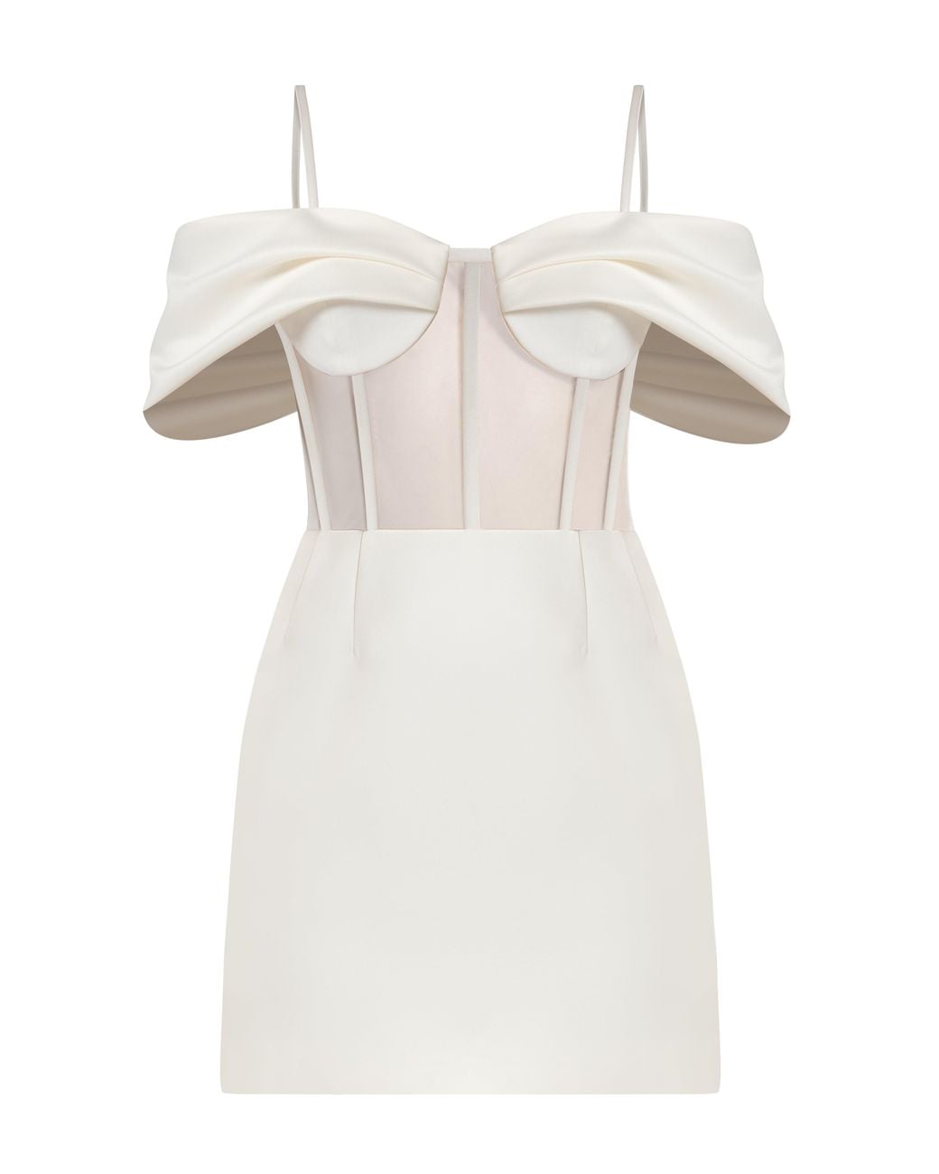 Tia Dorraine White Belle Of The Ball Satin Mini Dress