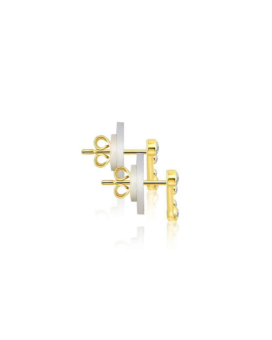 Genevieve Collection Metallic Capricorn Zodiac Constellation Earring 18K & Diamond