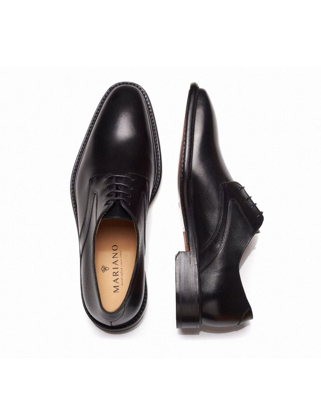 Mariano Shoes Black Lever Oxford for men