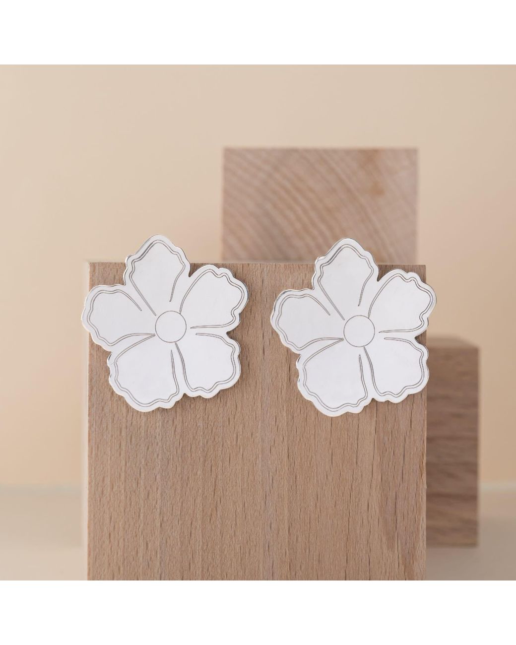 Silver Moon White Sterling Earrings – Petals
