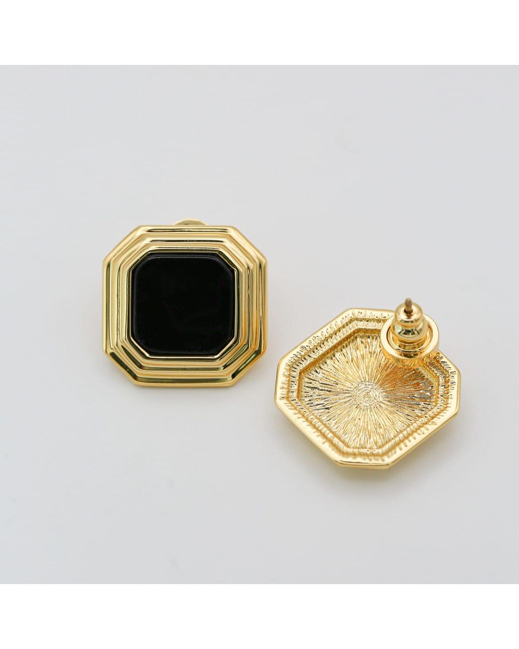Miss Cecilia Metallic Onyx Deco Studs
