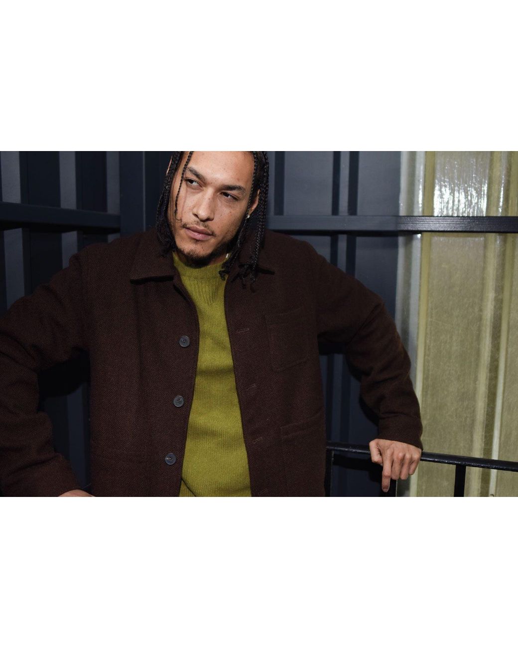 Komodo Brown Noel Wool Blend Jacket for men