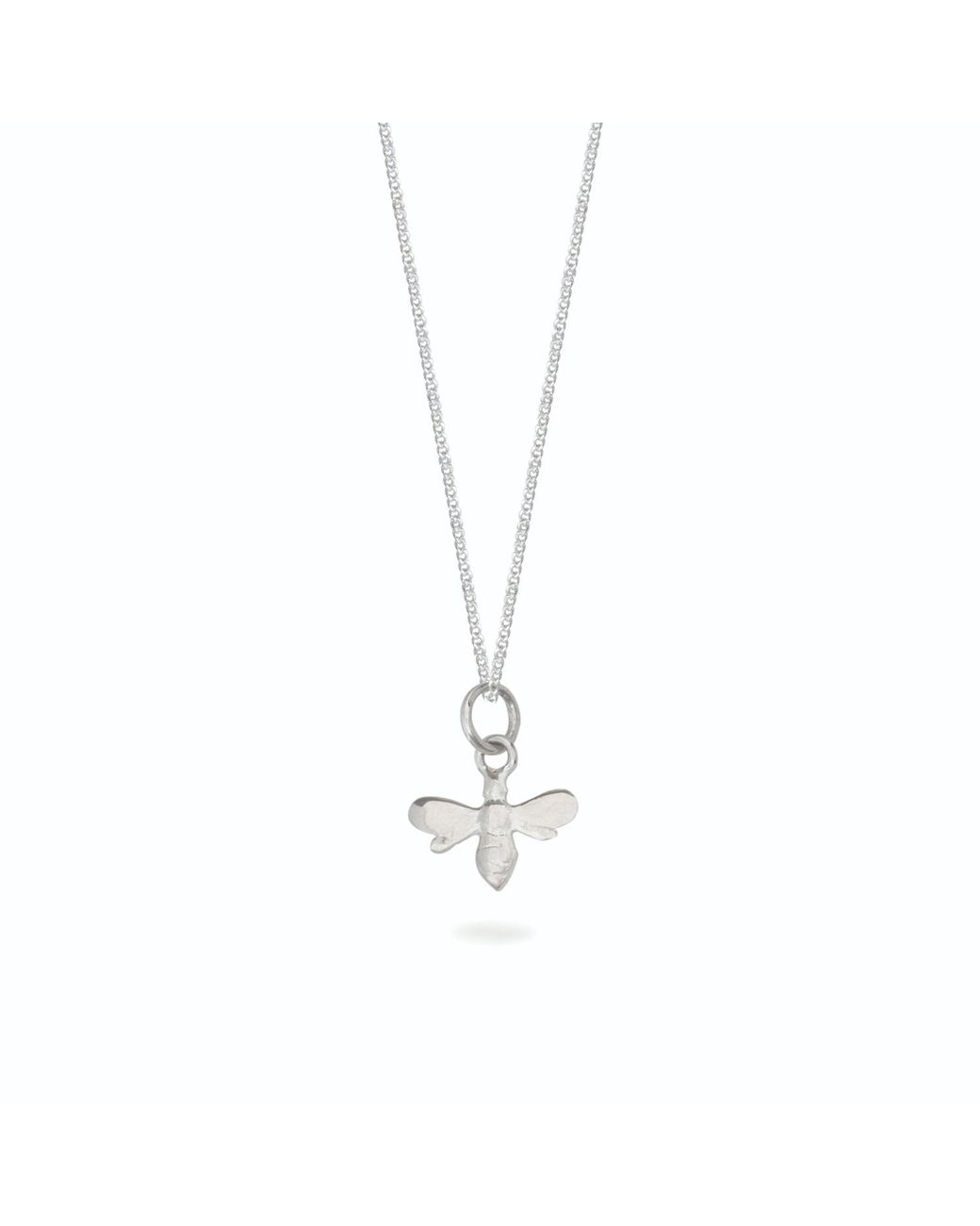 Lime Tree Design Metallic Tiny Bee Charm Necklace Sterling Silver