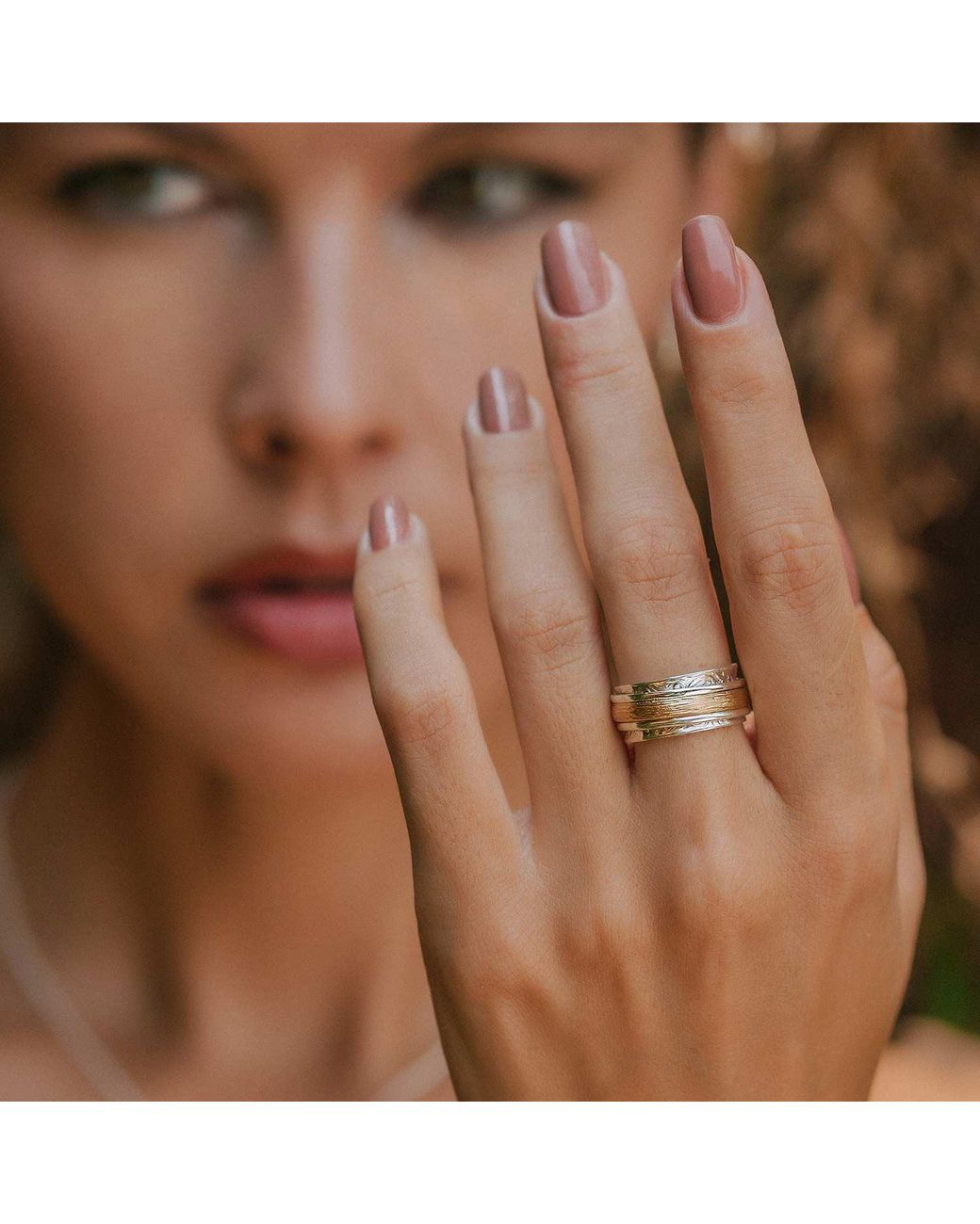 Charlotte's Web Jewellery Metallic Karma Bloom Mixed Metal Spinning Ring