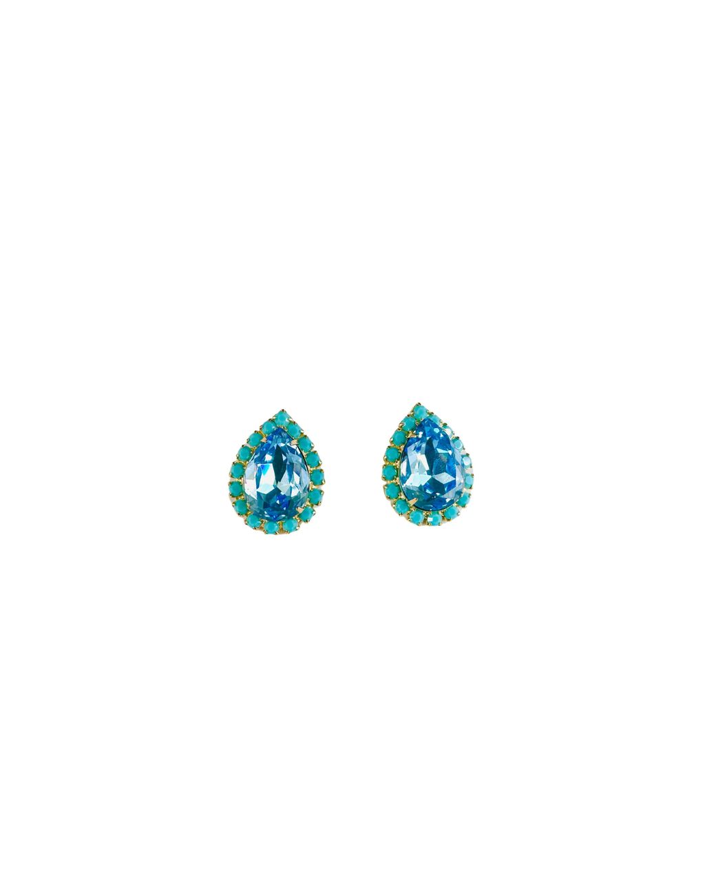 The Pink Reef Blue Pear Stud