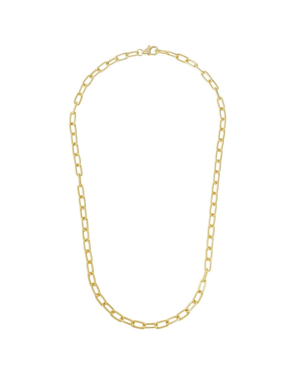 Nazzar Metallic Twist Paperclip Chain Necklace