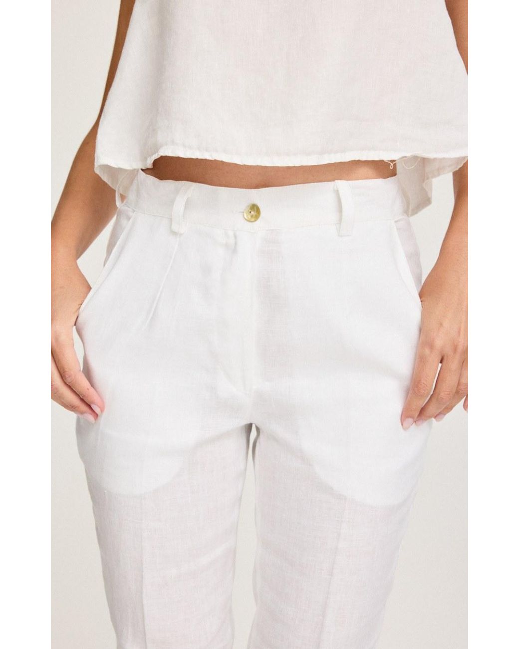 MARICEL White Capri Trousers