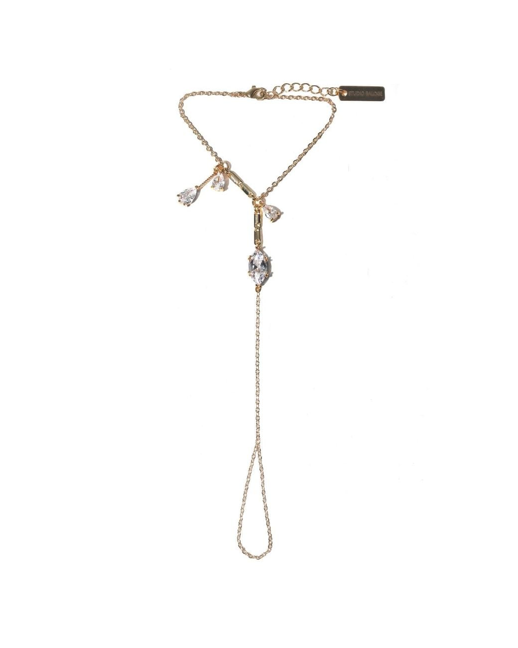 Studio Baloge Metallic Navette Serti Hand Chain